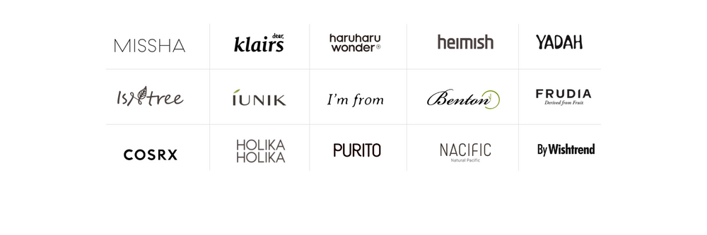 Übersicht von Marken Logos der koreanischen Kosmetik Hautpflege