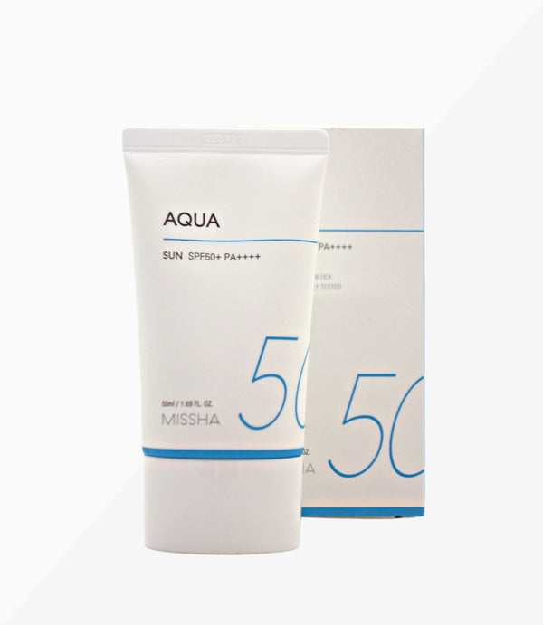 Bild von MISSHA All Around Safe Block Aqua Sun Gel SPF50+ mit Verpackung