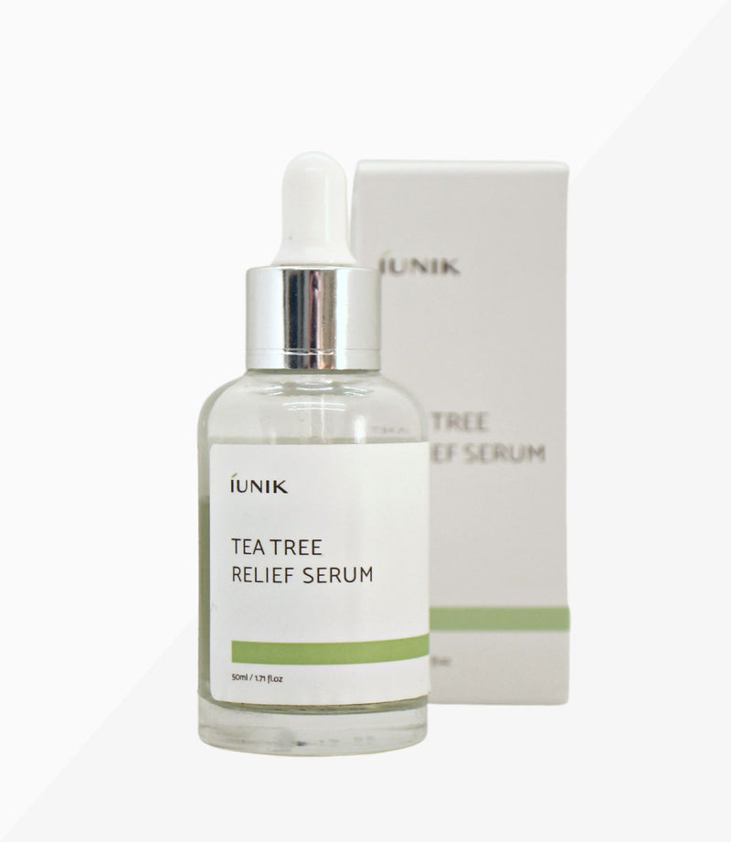 Bild von iUNIK Tea Tree Relief Serum mit Verpackung 