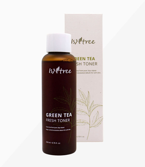 foto von isntree fresh green tea toner mit verpackung